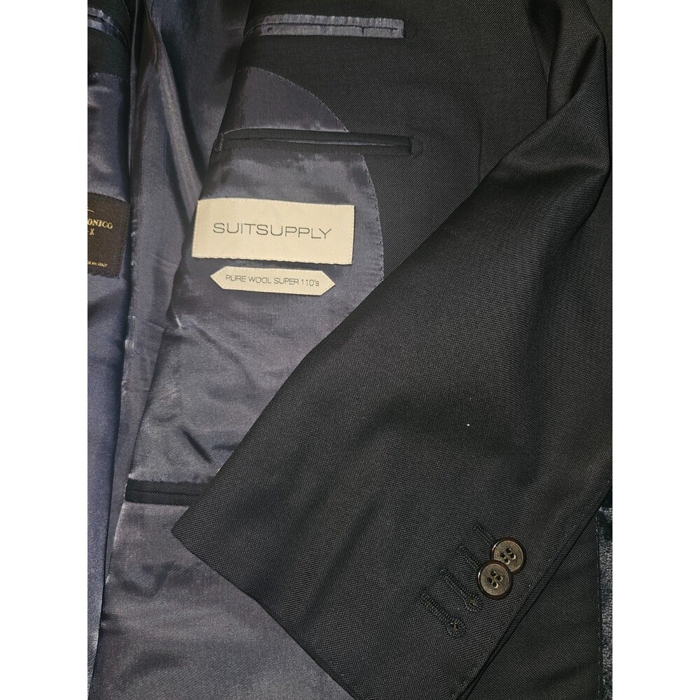 🔥Pristine🔥SUITSUPPLY Navy Surgeon Cuff Wool Blazer 38s